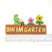 Türschild aus Holz  Motiv Frosch mit Schubkaren mit Buchstaben