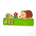 Türschild 18cm incl Buchstaben, mit Igel, Schnecke und Blume