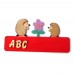 Zwei Igel und Blume Türschild 180 mm mit Buchstaben