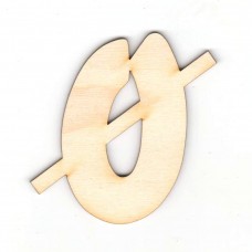 Holzbuchstabe "O mit Strich" 8 cm aus Naturholz