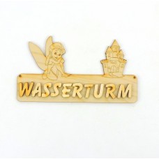 Türschild Motiv Fee mit Schloß Kinderzimmertür incl. Buchstaben