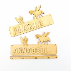 Türschild Motiv Pegasus Fee mit Buchstaben