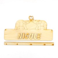 2 liebende Elefanten Türschild incl. Buchstaben