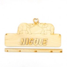 2 liebende Elefanten Türschild incl. Buchstaben