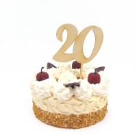 Tortenstecker Zahl 20 für das Geburtstagskind, Porzelanhochzeit