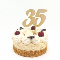 Geburtstag Tortenstecker Zahl 35, Cake Topper Leinwandhochzeit