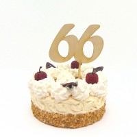 Geburtstag Tortenstecker Zahl 66, Cake Topper Sahnetorte