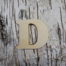 Holzbuchstabe CB 5 cm, breite Form "D"
