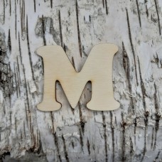 Holzbuchstabe CB 5 cm, breite Form "M"