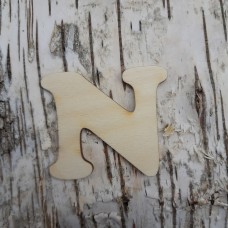 Holzbuchstabe CB 5 cm, breite Form "N"