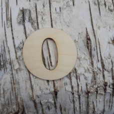 Holzbuchstabe CB 5 cm, breite Form "O"