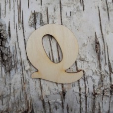 Holzbuchstabe CB 5 cm, breite Form "Q"