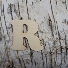 Holzbuchstabe CB 5 cm, breite Form "R"