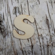 Holzbuchstabe CB 5 cm, breite Form "S"