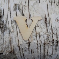 Holzbuchstabe CB 5 cm, breite Form "V"