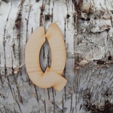 Holzbuchstabe "Q" 8 cm 