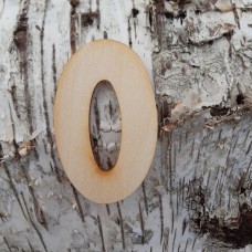 Holzzahl "0"  8 cm