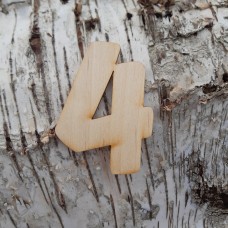 Holzzahl "4" 8 cm 