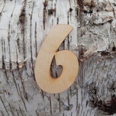 Holzzahl "6" 8 cm