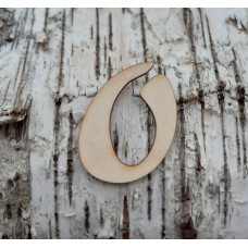 Holzbuchstabe großes "O" 50mm aus Naturholz