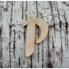 Holzbuchstabe großes "P" 50mm aus Naturholz
