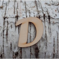 Holzbuchstabe großes "D" 50mm aus Naturholz