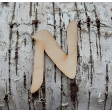 Holzbuchstabe großes "N" 50mm aus Naturholz