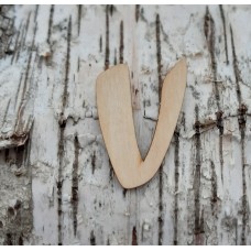 Holzbuchstabe großes "V" 50mm aus Naturholz