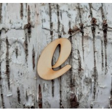 Holzbuchstabe kleines "e" 50mm aus Naturholz