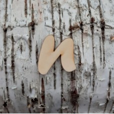 Holzbuchstabe kleines "n" 50mm aus Naturholz