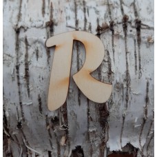 Holzbuchstabe großes "R" 50mm aus Naturholz