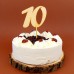Tortenstecker mit Zahl 10, für Geburtstag, Hölzerne Hochzeit oder Rosenhochzeit