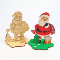 Bastelset, Kreativset Weihnachtsmann mit Päckchen und Tannenbaum 