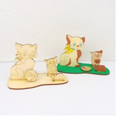 Katzen Bastelset aus Holz